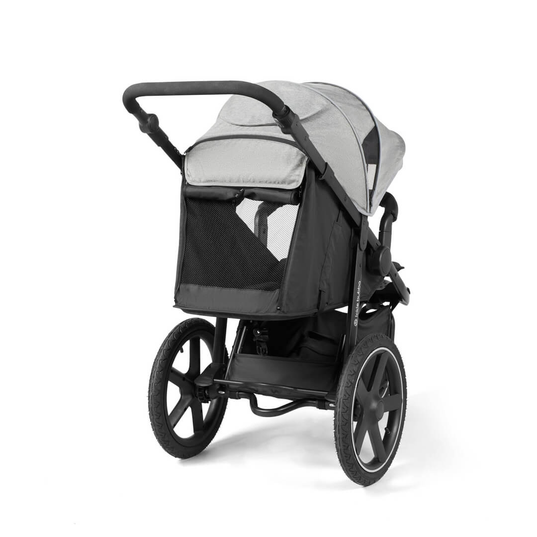 Roll-up ventilation panel at the back of Ickle Bubba Venus Max Jogger Stroller in Space Grey colour
