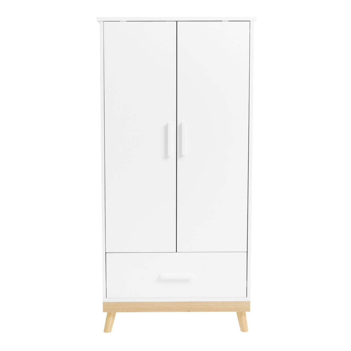 Front view of Babymore Mona Nursery Wardrobe against white background