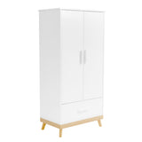 Angled view of Babymore Mona Nursery Wardrobe against white background