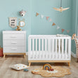 Babymore Mona Mini 2-Piece Nursery Room Set in a nursery with tea-colored walls