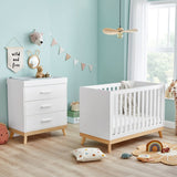 Angled photo of Babymore Mona Mini 2-Piece Room Set in a nursery room