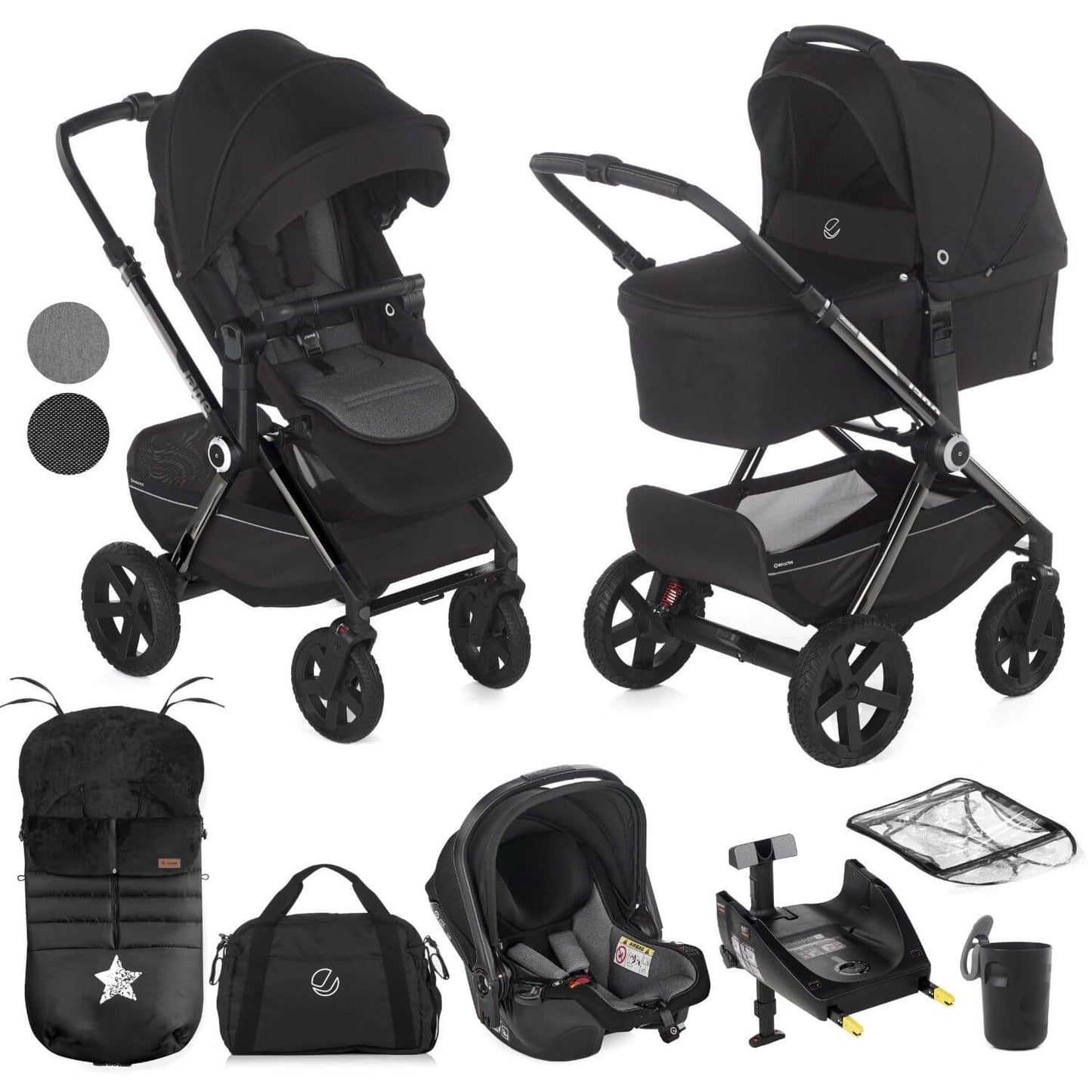 Jané Crosslight-3 + Koos iSize 3-in-1 Travel System (10 piece bundle)