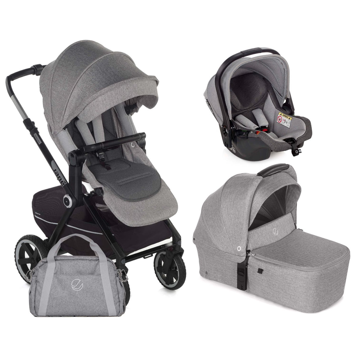 Jané Crosslight-3 + Sweet Carrycot + Koos iSize 3-in-1 Travel System