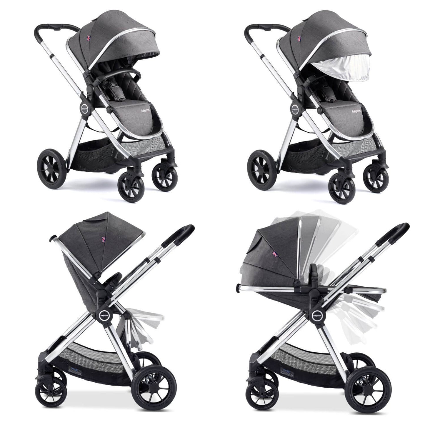 Babymore MeMore V2 Travel System + Coco iSize Car Seat + ISOFIX Base