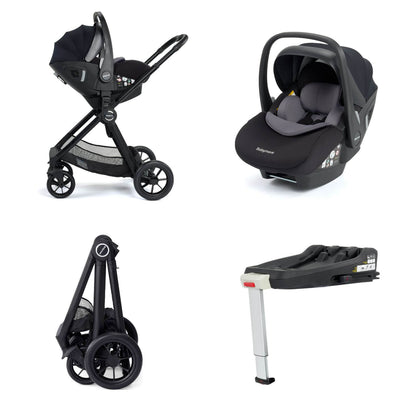 Babymore MeMore V2 Travel System + Pecan iSize Car Seat + ISOFIX Base