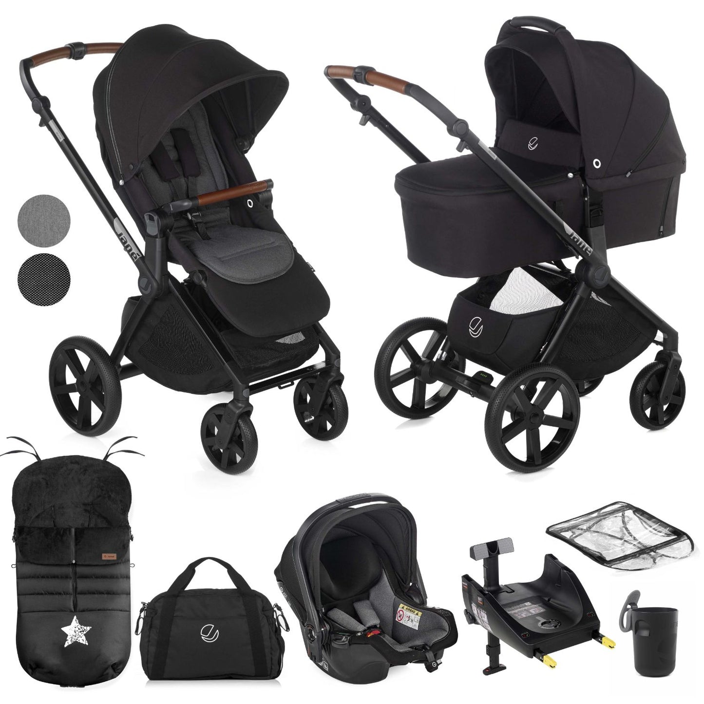 Jané Muum-4 + Sweet Carrycot + Koos iSize 3-in-1 Travel System (10 piece bundle)