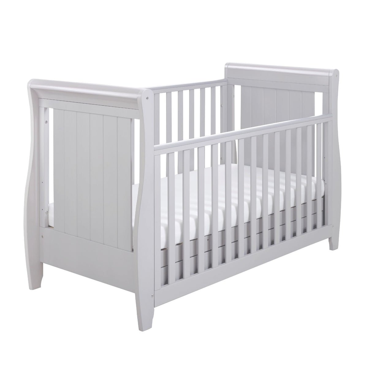 Babymore Solid Pine Stella Sleigh Cot Bed For 0-5yrs