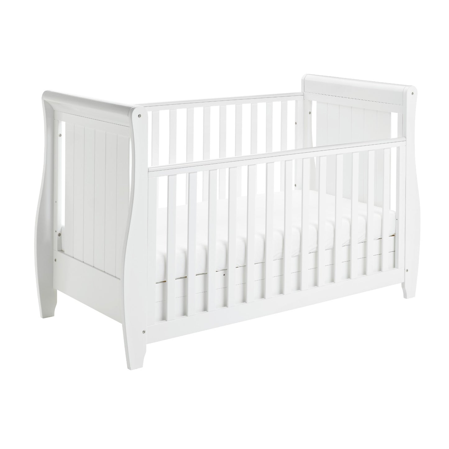 Babymore Solid Pine Stella Sleigh Cot Bed For 0-5yrs