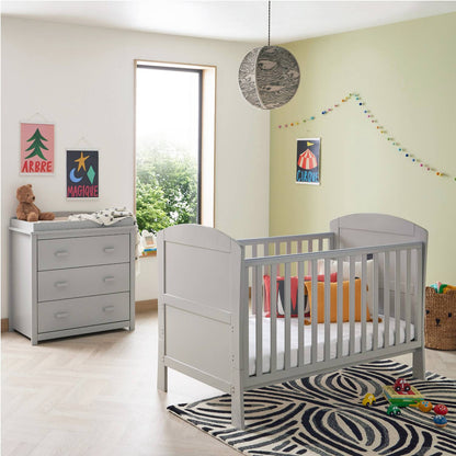 Babymore Aston 2-Piece Nursery Room Set (Cot Bed + Changer)