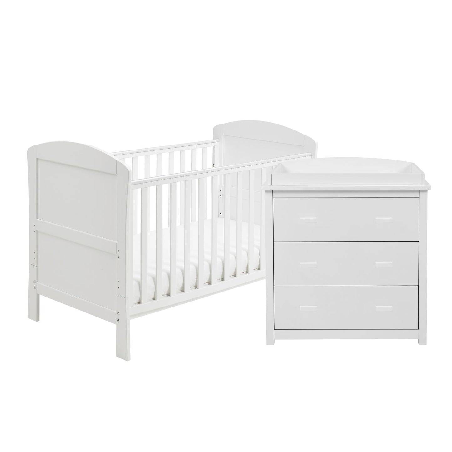 Babymore Aston 2-Piece Nursery Room Set (Cot Bed + Changer)