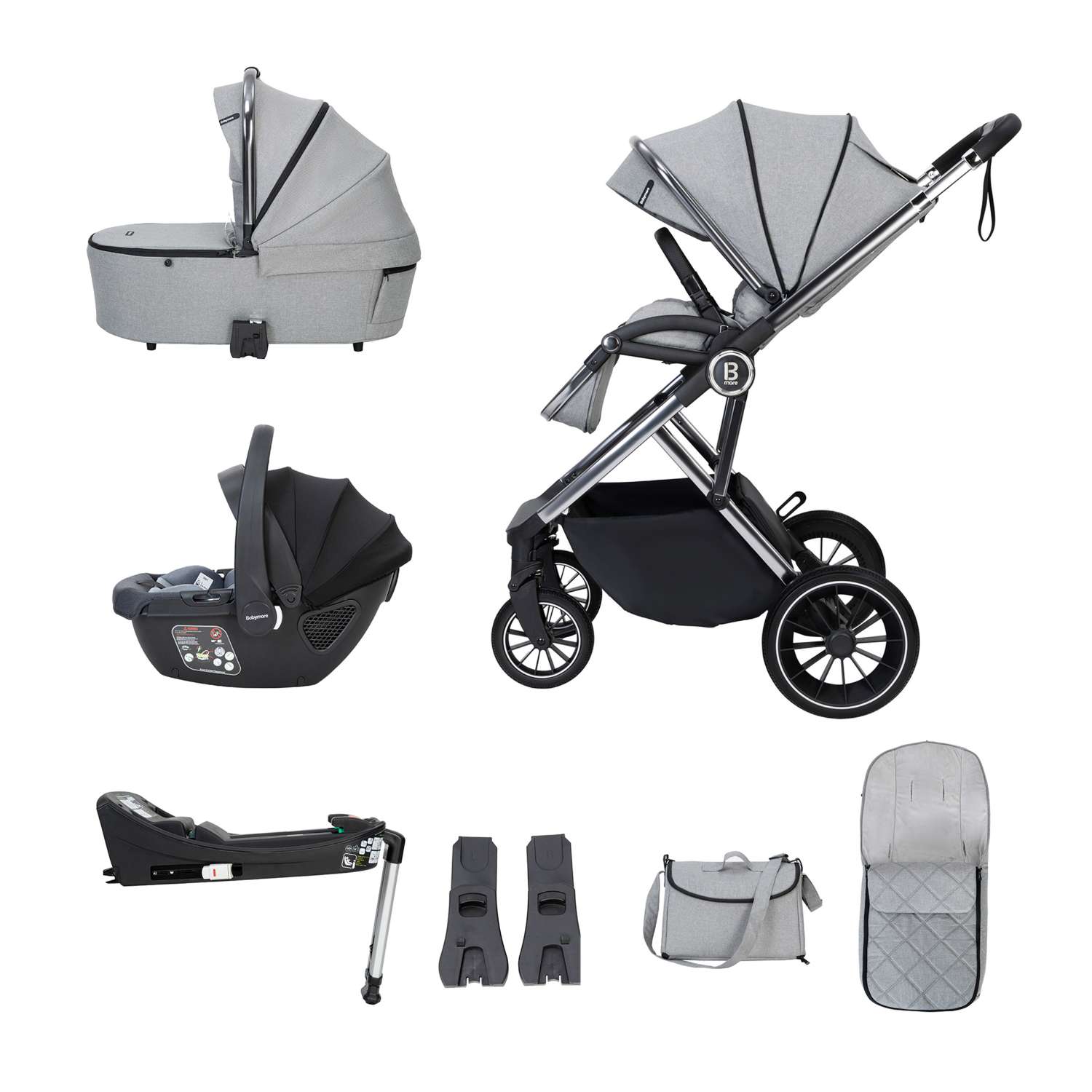 Babymore Chia 3-in-1 Travel System with Coco Car Seat and ISOFIX Base