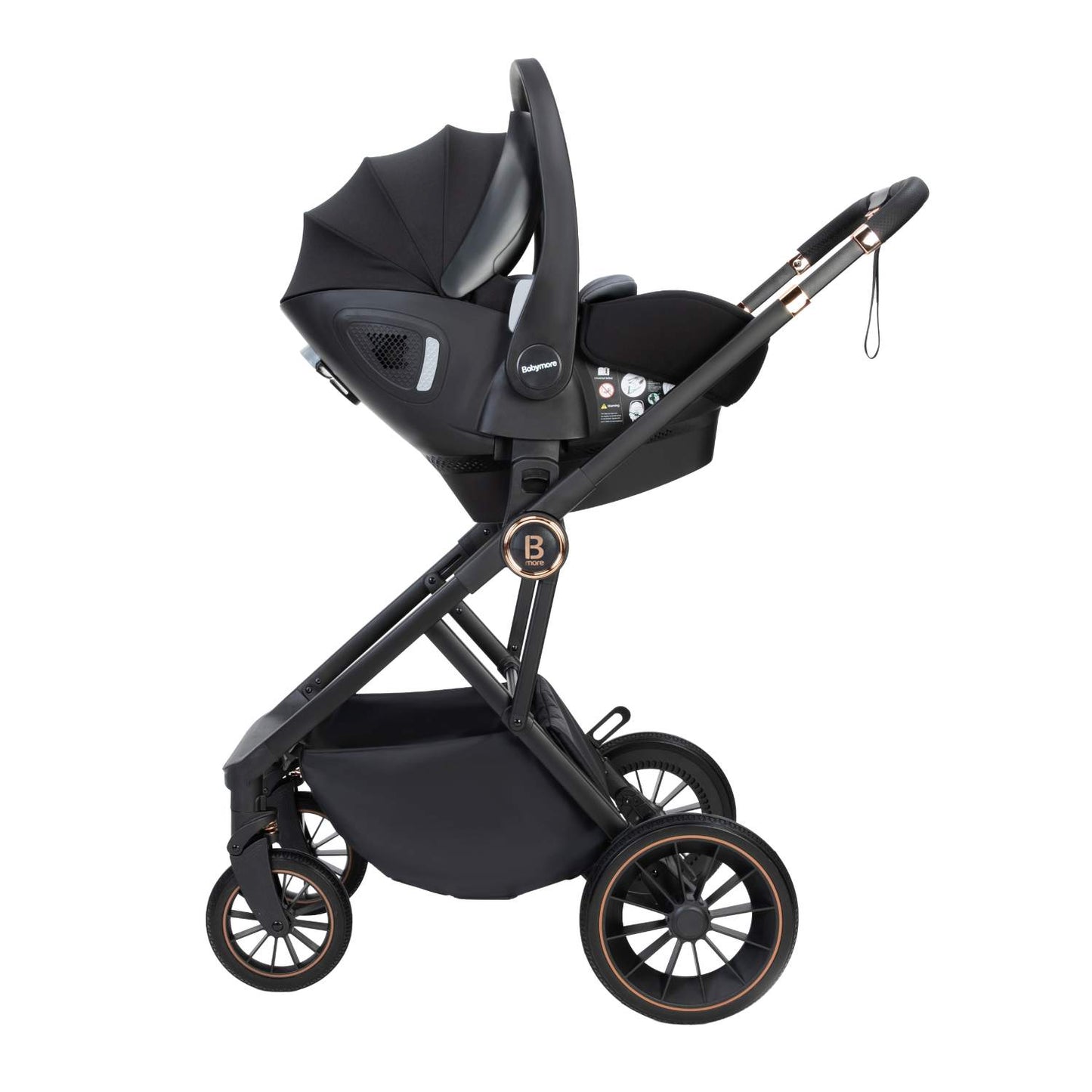 Babymore Chia 3-in-1 Travel System - Pecan Car Seat + ISOFIX Base