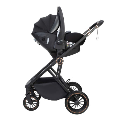 Babymore Chia 3-in-1 Travel System - Pecan Car Seat + ISOFIX Base