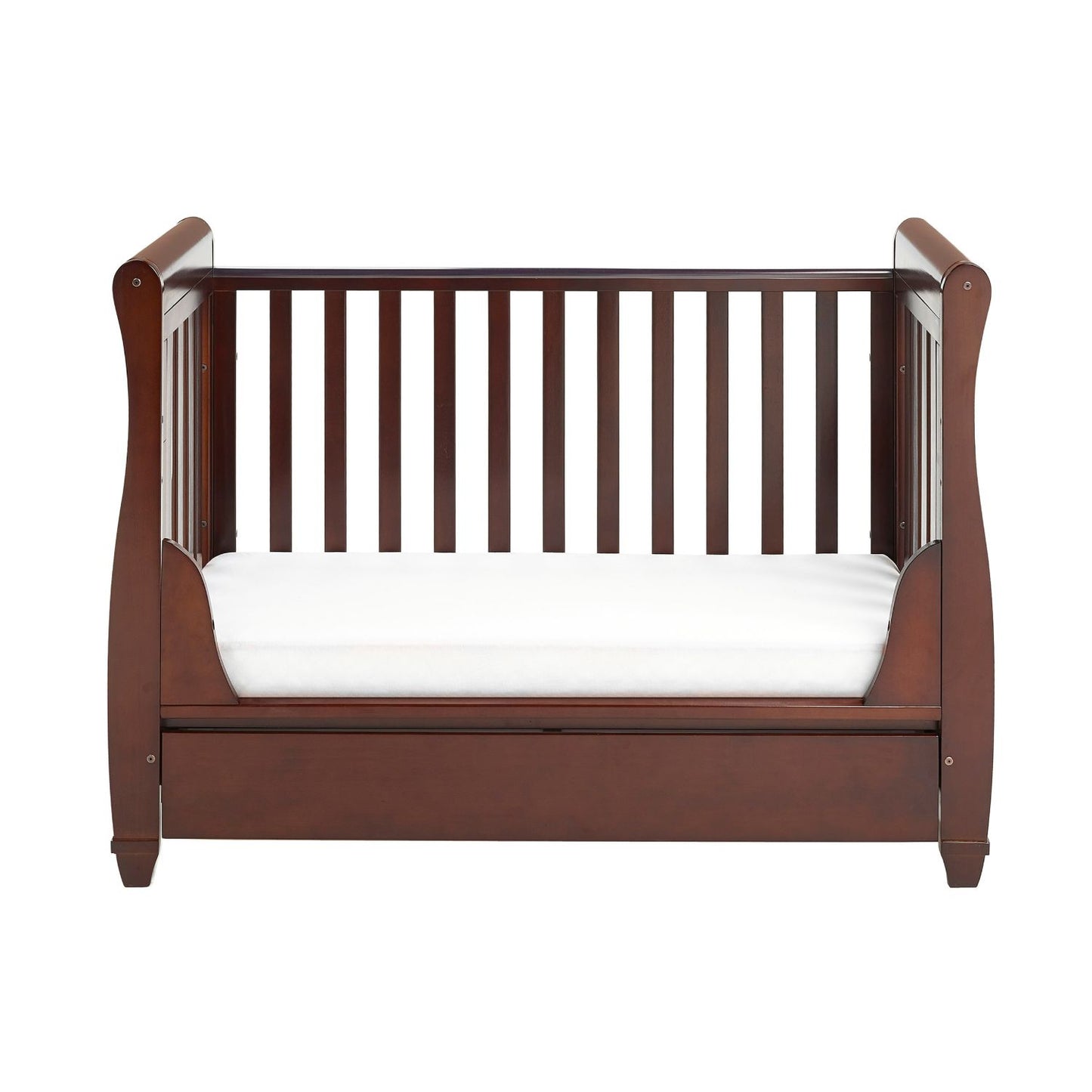 Babymore 2-in-1 Eva Sleigh Drop Side Cot Bed With Drawer Storage (0-4yrs)