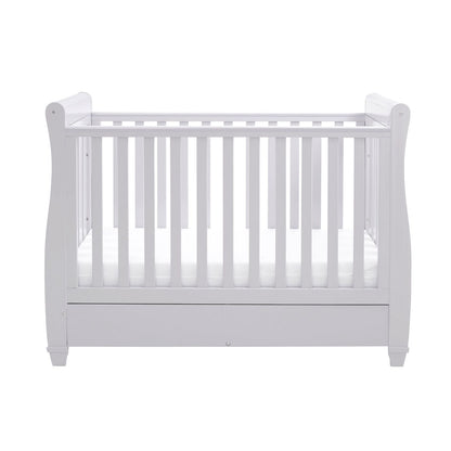 Babymore 2-in-1 Eva Sleigh Drop Side Cot Bed With Drawer Storage (0-4yrs)