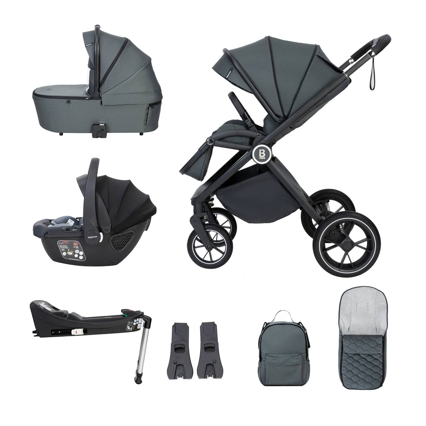 Babymore Kai 3-in-1 Travel System - Coco Car Seat + ISOFIX Base