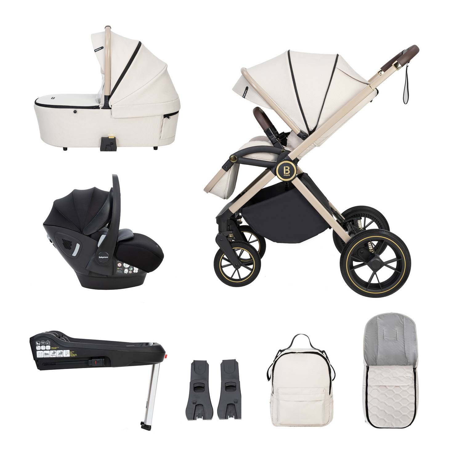 Accessories and other inclusions in the Babymore Kai 3-in-1 Travel System bundle