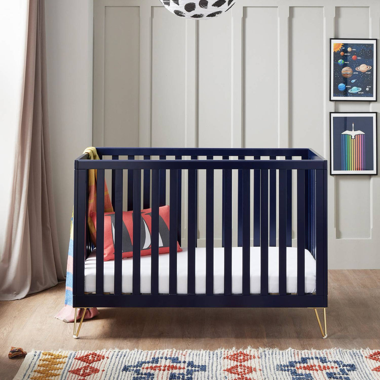 Babymore Kimi Cot Bed (0-4yrs) - Scandi-inspired Convertible Cot Bed