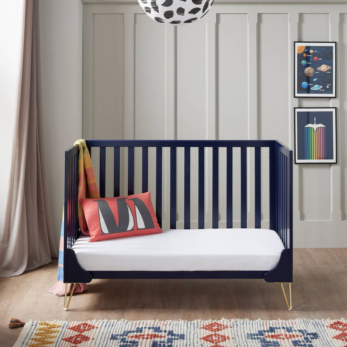 Babymore Kimi Cot Bed (0-4yrs) - Scandi-inspired Convertible Cot Bed