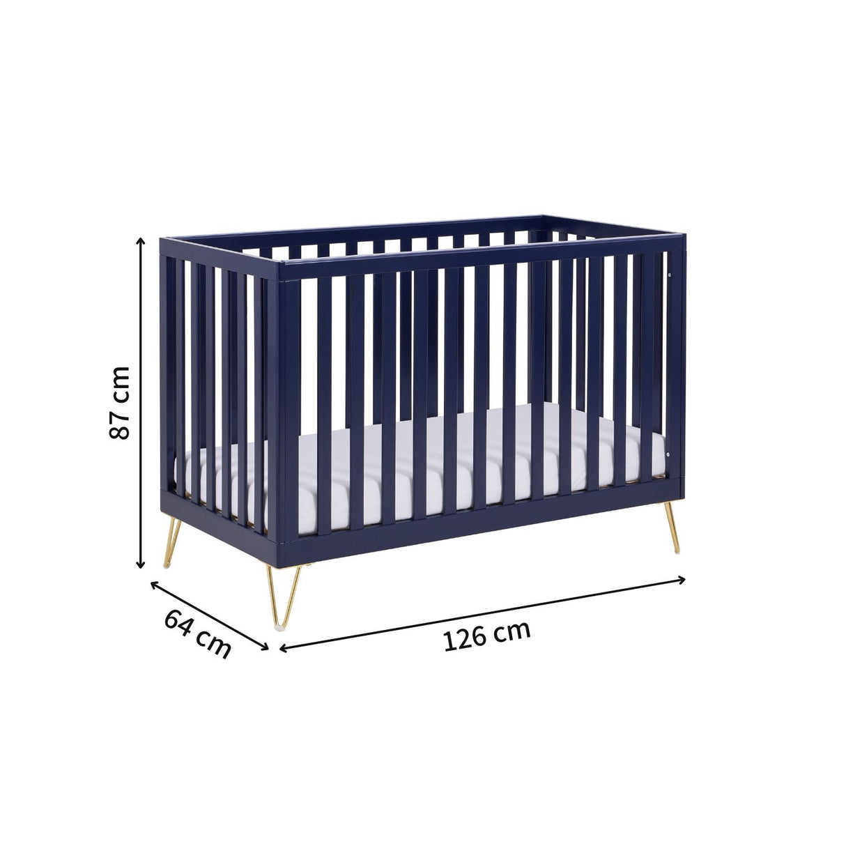 Babymore Kimi Cot Bed (0-4yrs) - Scandi-inspired Convertible Cot Bed