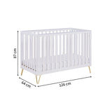 Babymore Kimi Cot Bed (0-4yrs) - Scandi-inspired Convertible Cot Bed