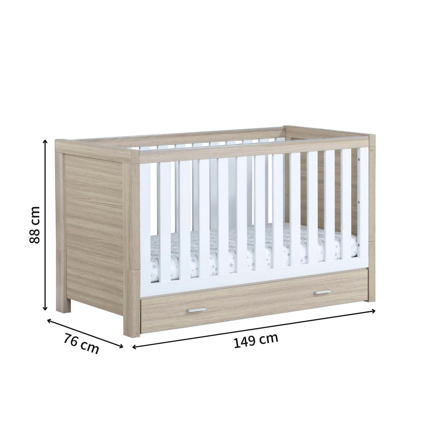Babymore Luno Modern 2-in-1 Cot Bed (0-5yrs)