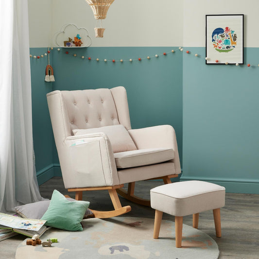 Babymore Lux Nursing Chair with Footstool - Gentle, Ergonomic, & Convertible