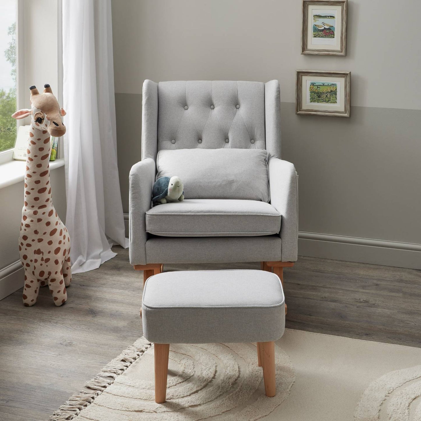 Babymore Lux Nursing Chair with Footstool - Gentle, Ergonomic, & Convertible