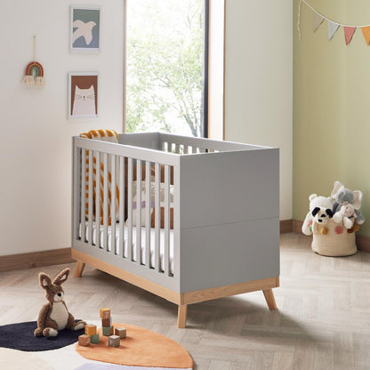 Babymore Mona Mini Cot Bed - Height Adjustable - Compact Size (0-4yrs)