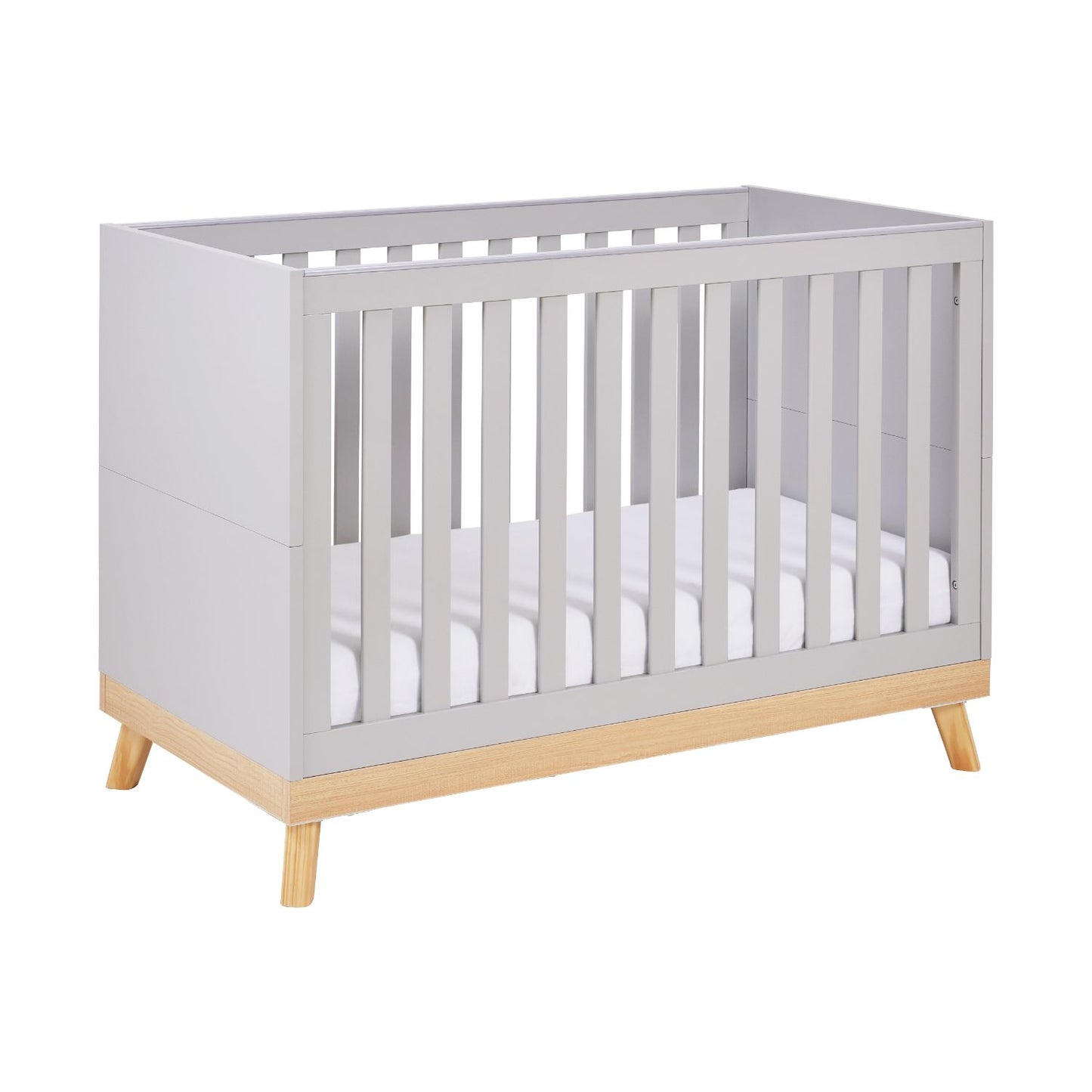 Babymore Mona Mini Cot Bed - Height Adjustable - Compact Size (0-4yrs)