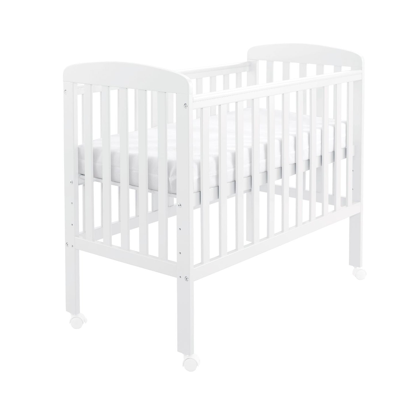 Babymore Space Saver Cot - Compact Size - Teething Rail (0-12months)