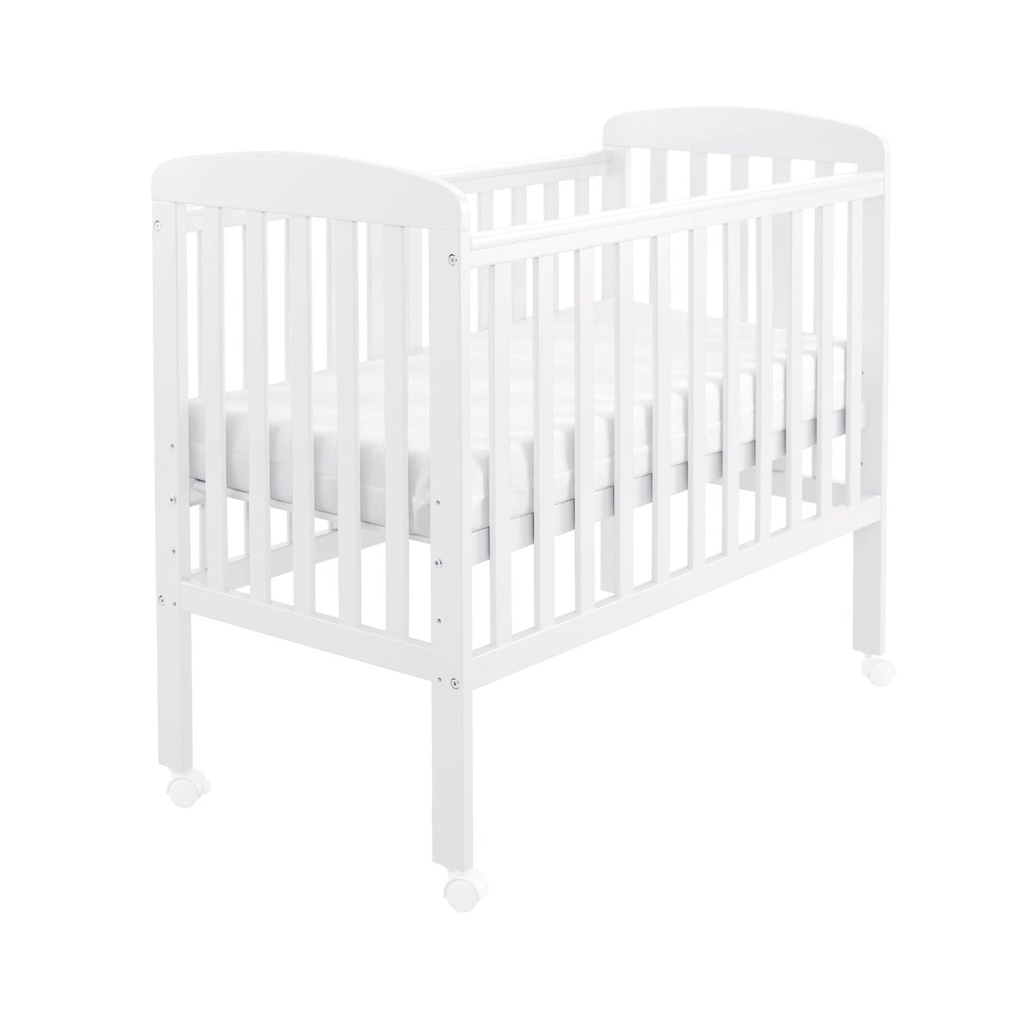 Babymore Space Saver Cot - Compact Size - Teething Rail (0-12months)