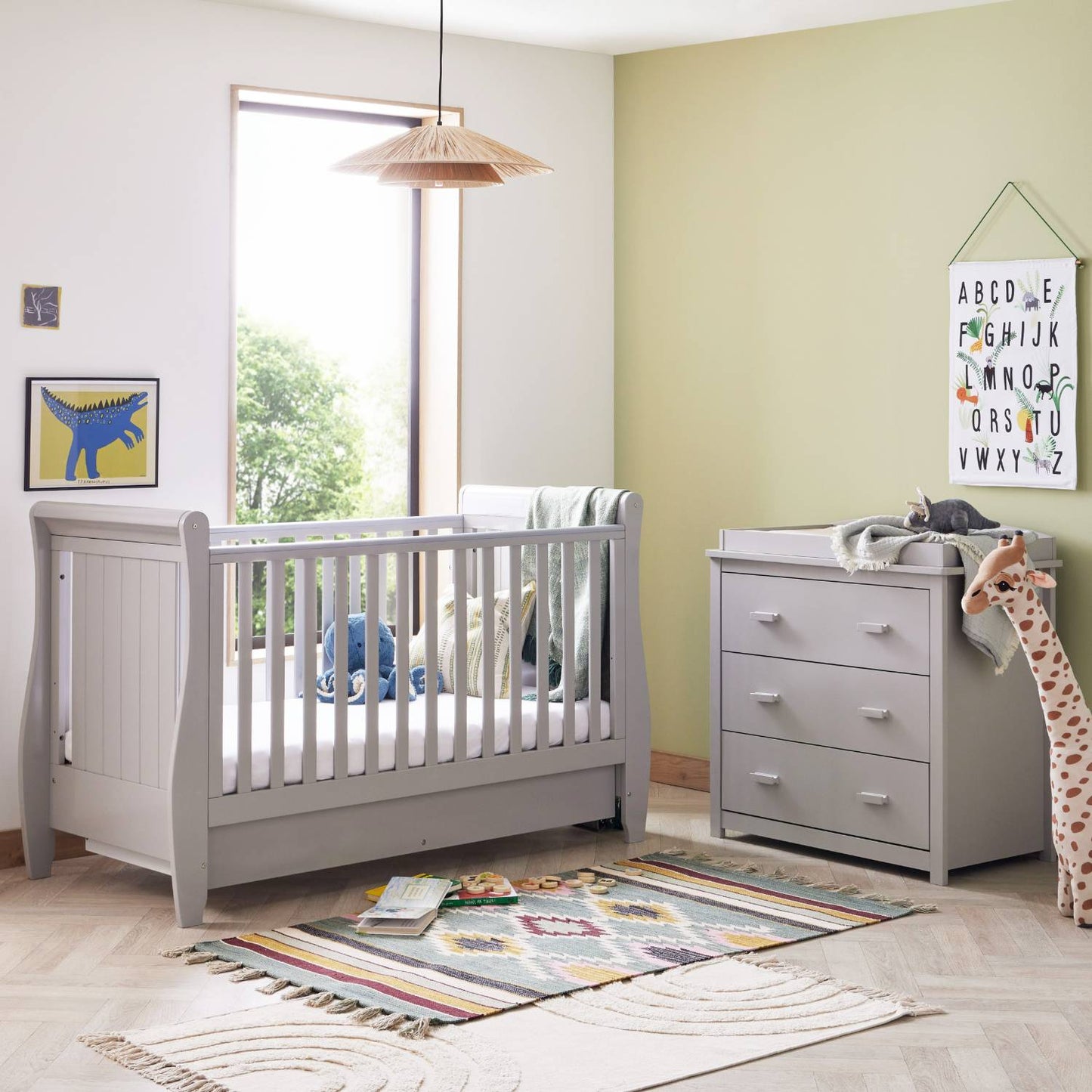 Babymore Stella Sleigh 2-Piece Nursery Room Set