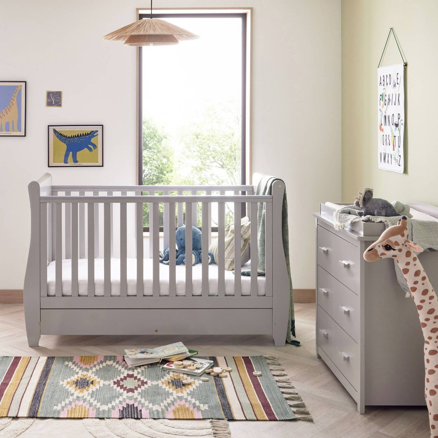 Babymore Stella Sleigh 2-Piece Nursery Room Set