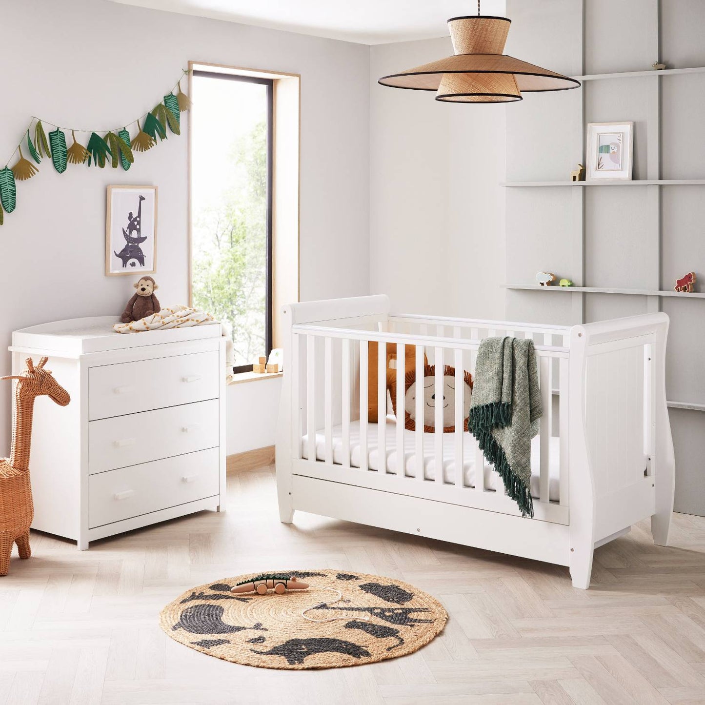 Babymore Stella Sleigh 2-Piece Nursery Room Set