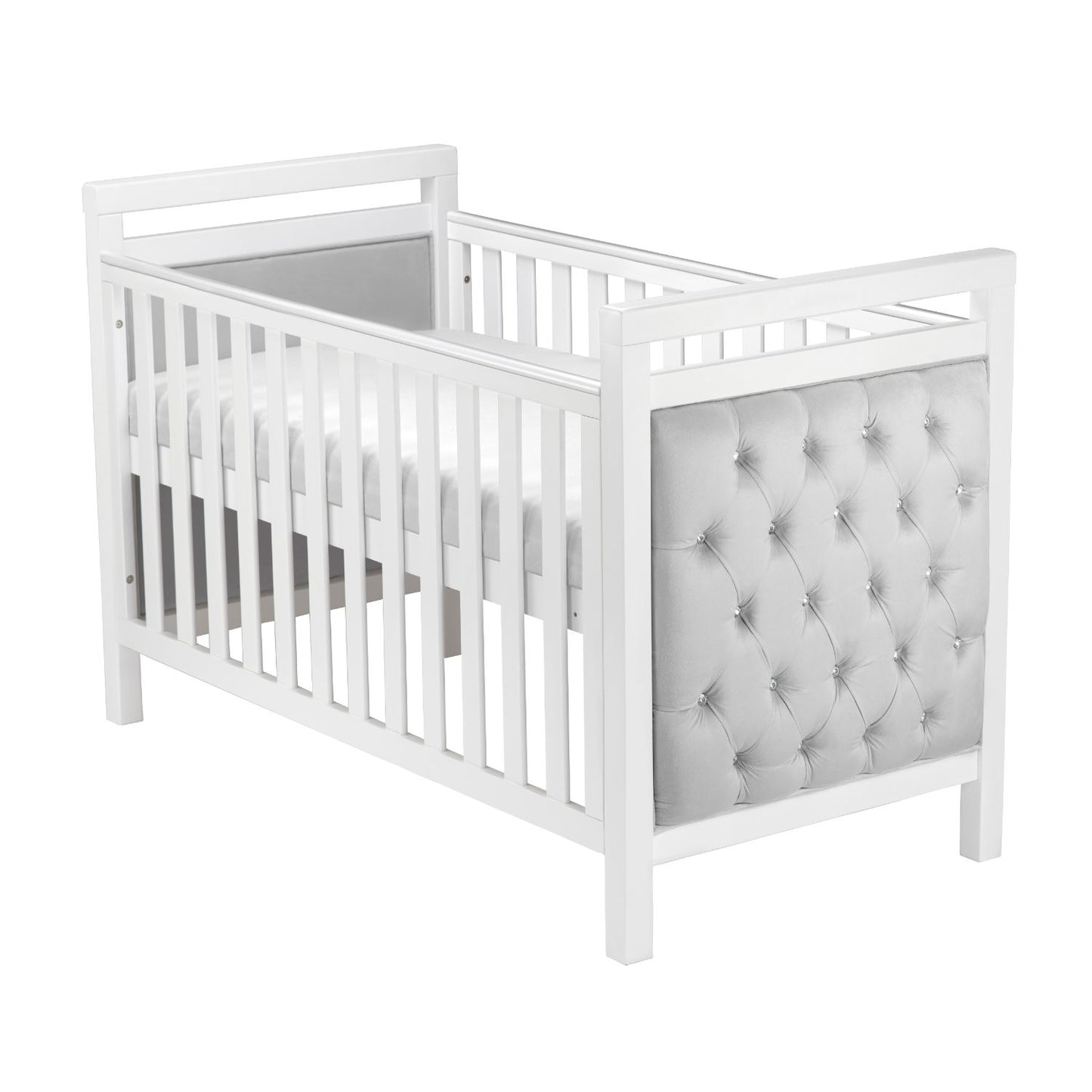 Babymore Luxury Velvet Deluxe Cot Bed - Soft Touch - Cushioned - Water-Resistant - Award Winning (0-5yrs)