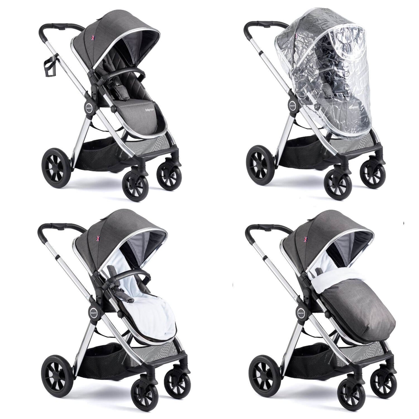 Babymore MeMore V2 Travel System + Pecan iSize Car Seat + ISOFIX Base