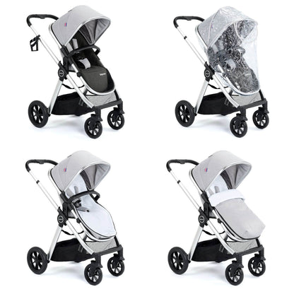 Babymore MeMore V2 Travel System + Pecan iSize Car Seat + ISOFIX Base