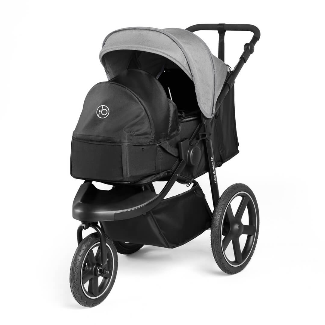 Ickle Bubba Venus Prime Jogger Stroller in Space Grey colour with newborn cocoon