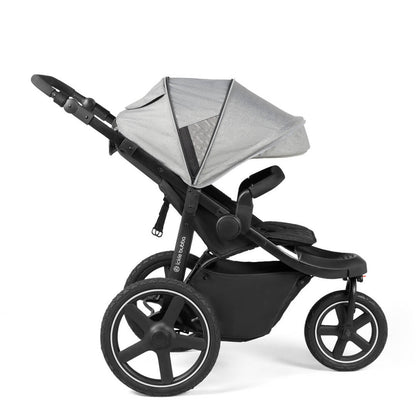 Side view of Ickle Bubba Venus Max Jogger Stroller in Space Grey colour with expanded hood