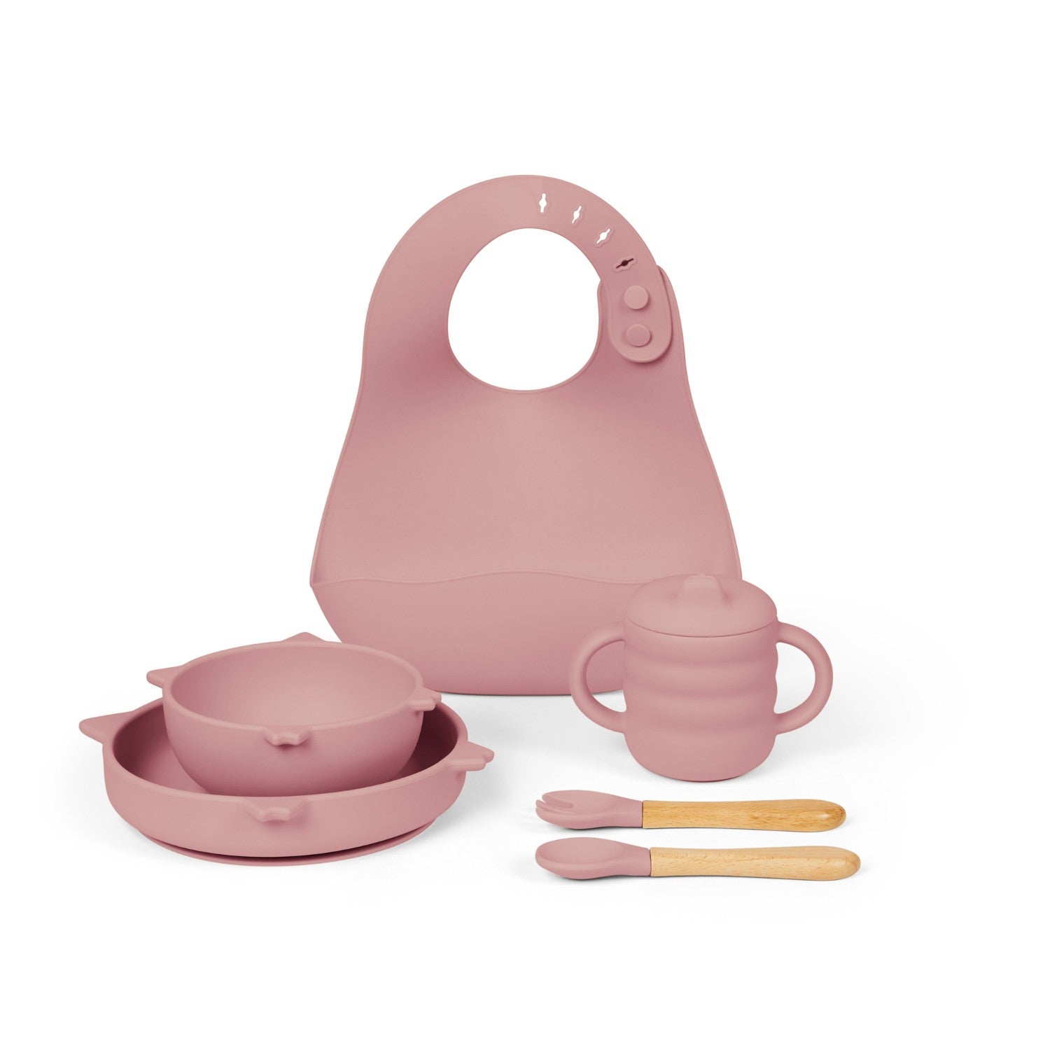 Ickle Bubba 6-Piece Silicone Baby Feeding Set in Pink colour