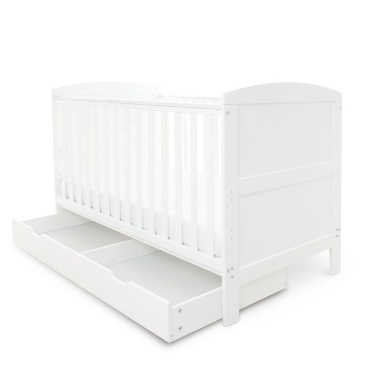 Ickle Bubba Coleby Classic Cot Bed with opened Under Drawer