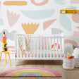 Nursery room with an Ickle Bubba Coleby Classic Cot Bed in white colour