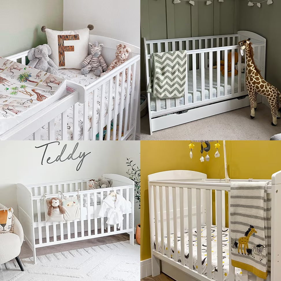 four different nursery rooms with Ickle Bubba Coleby Classic Cot Bed