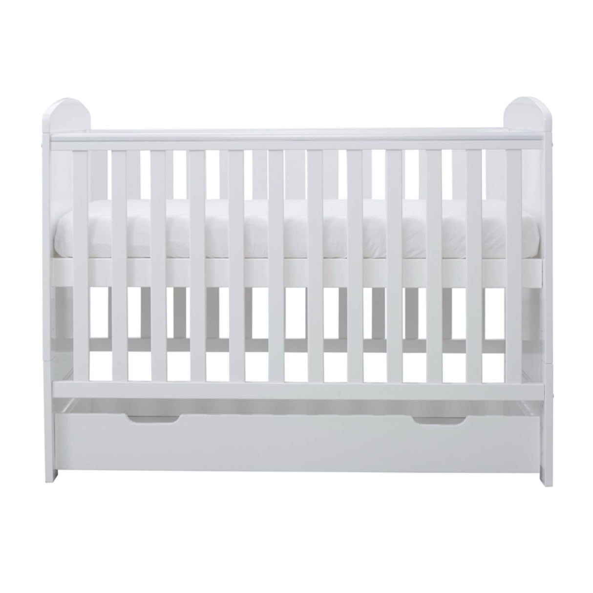 Highest mattress height position in Ickle Bubba Coleby Mini Cot Bed with Under Drawer