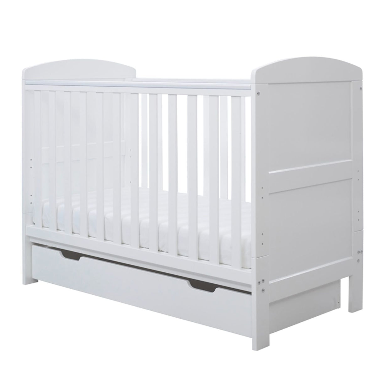 Ickle Bubba Coleby Mini 2-in-1 Cot Bed with Under Drawer and Fibre Cot Mattress