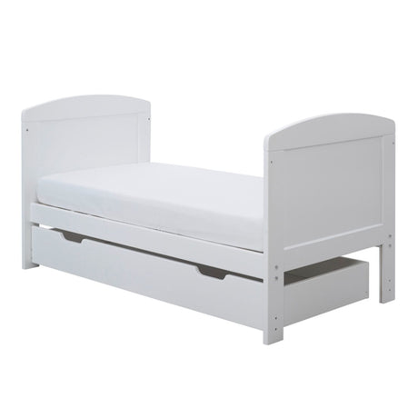 Ickle Bubba Coleby Mini 2-in-1 Cot Bed with Under Drawer converted into toddler bed with Premium Sprung Cot Mattress