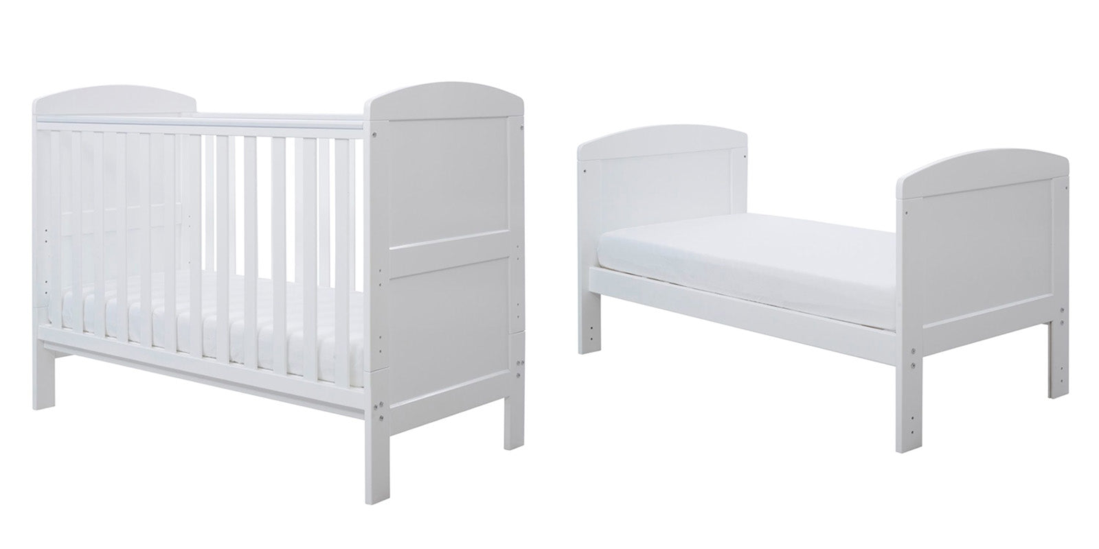 Ickle Bubba Coleby Mini Cot Bed in cot mode and toddler bed mode