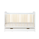 Lowest mattress height position in Ickle Bubba Coleby Scandi 2-in-1 Cot Bed with Under Drawer