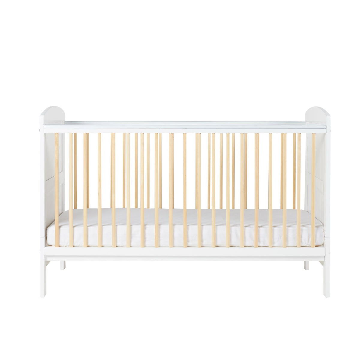 Lowest mattress height position in Ickle Bubba Coleby Scandi 2-in-1 Cot Bed